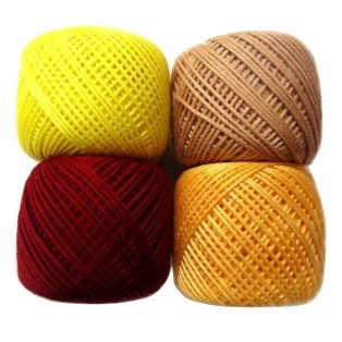 LOT of 10 SHADES of YELLOW 6 Ply Strand Cotton Thread Yarn Cross Stitch Embroidery
